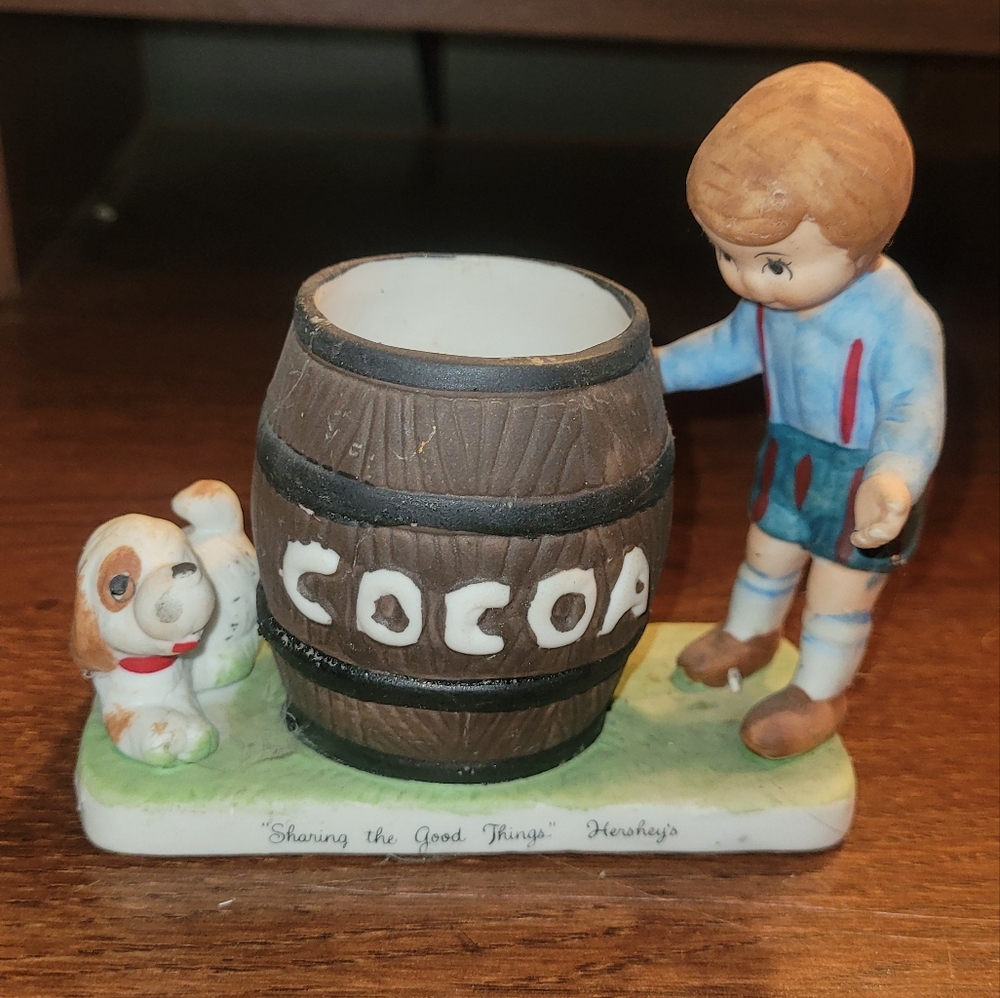 Hershey's Cocoa Figurine with Boy and Dog